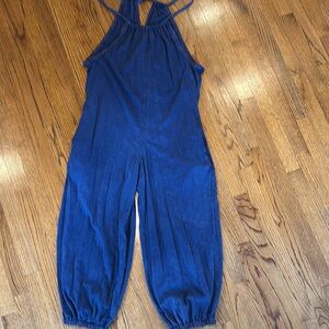 Blue Halter Jumpsuit